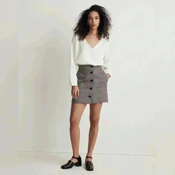 MADEWELL Texture & Thread Women’s Small Plus Ottoman Cream White Knit Wrap Top - Picture 1 of 10